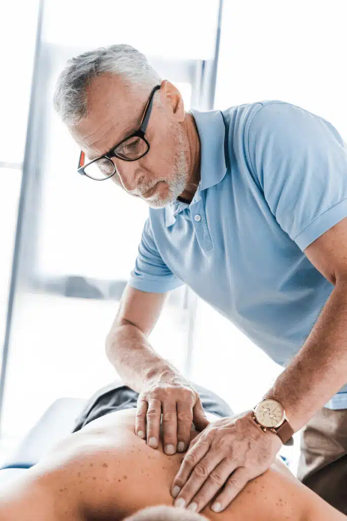 doctor performing chiropractic treatment